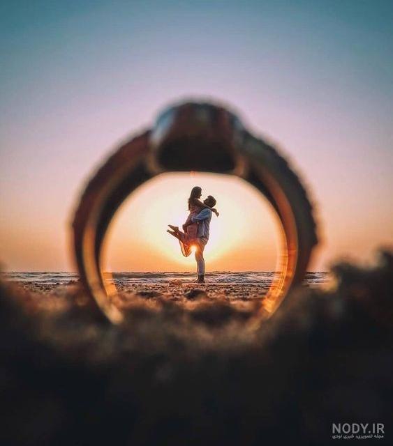 ژست عکس با غروب دریا ژست عکس با غروب دریا
