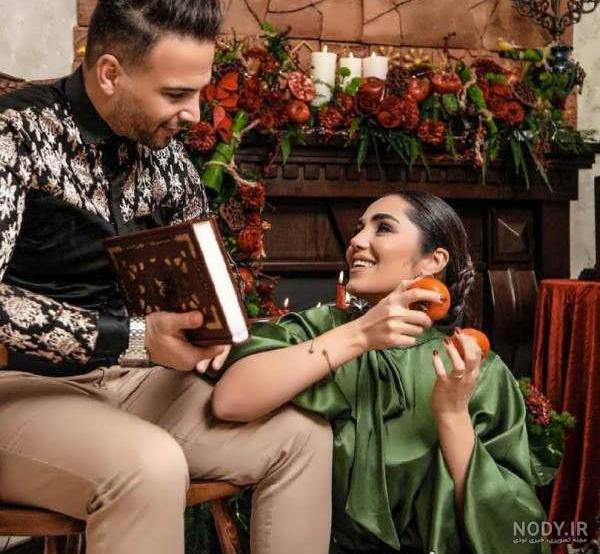 ژست عکس شب یلدا عروس و داماد ژست عکس شب یلدا عروس و داماد