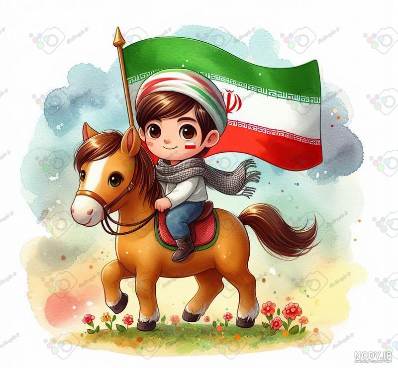 عکس کارتونی از پرچم ایران