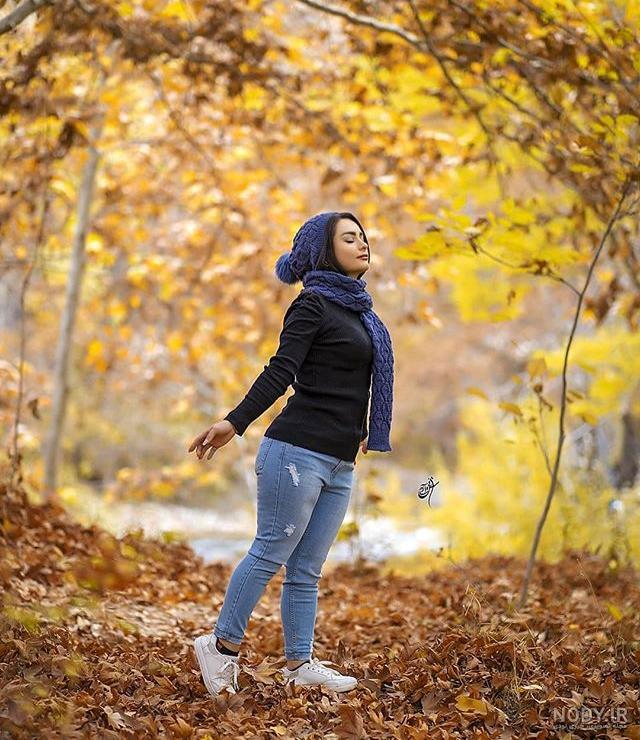ژست عکاسی تولد پاییزی دخترانه