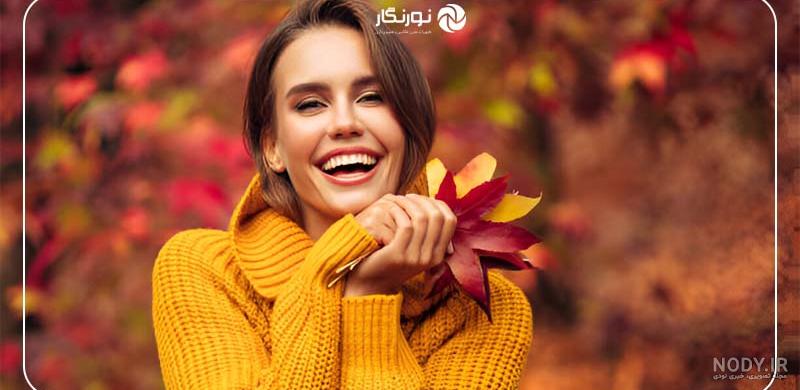 ژست عکاسی دخترانه پاییز