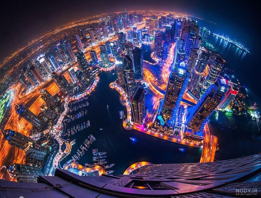 عکس برج دبی در شب