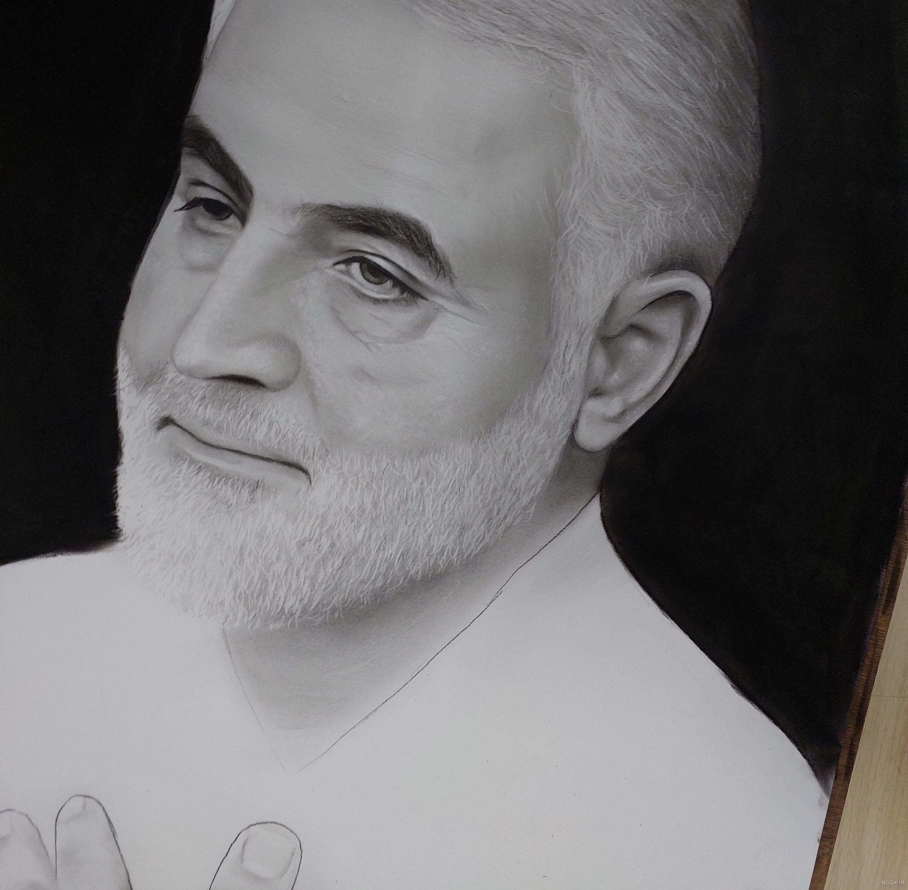 عکس سیاه قلم سردار سلیمانی - عکس نودی عکس سیاه قلم سردار سلیمانی - عکس نودی
