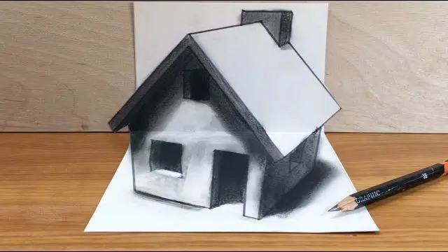 نقاشی خانه سه بعدی سخت