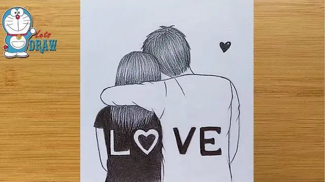 نقاشی دخترانه عاشقانه ساده ❤️ [ بهترین تصاویر ]