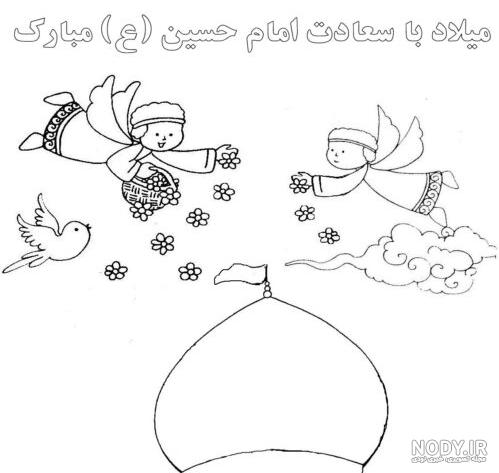 نقاشی ساده از حرم امام حسین