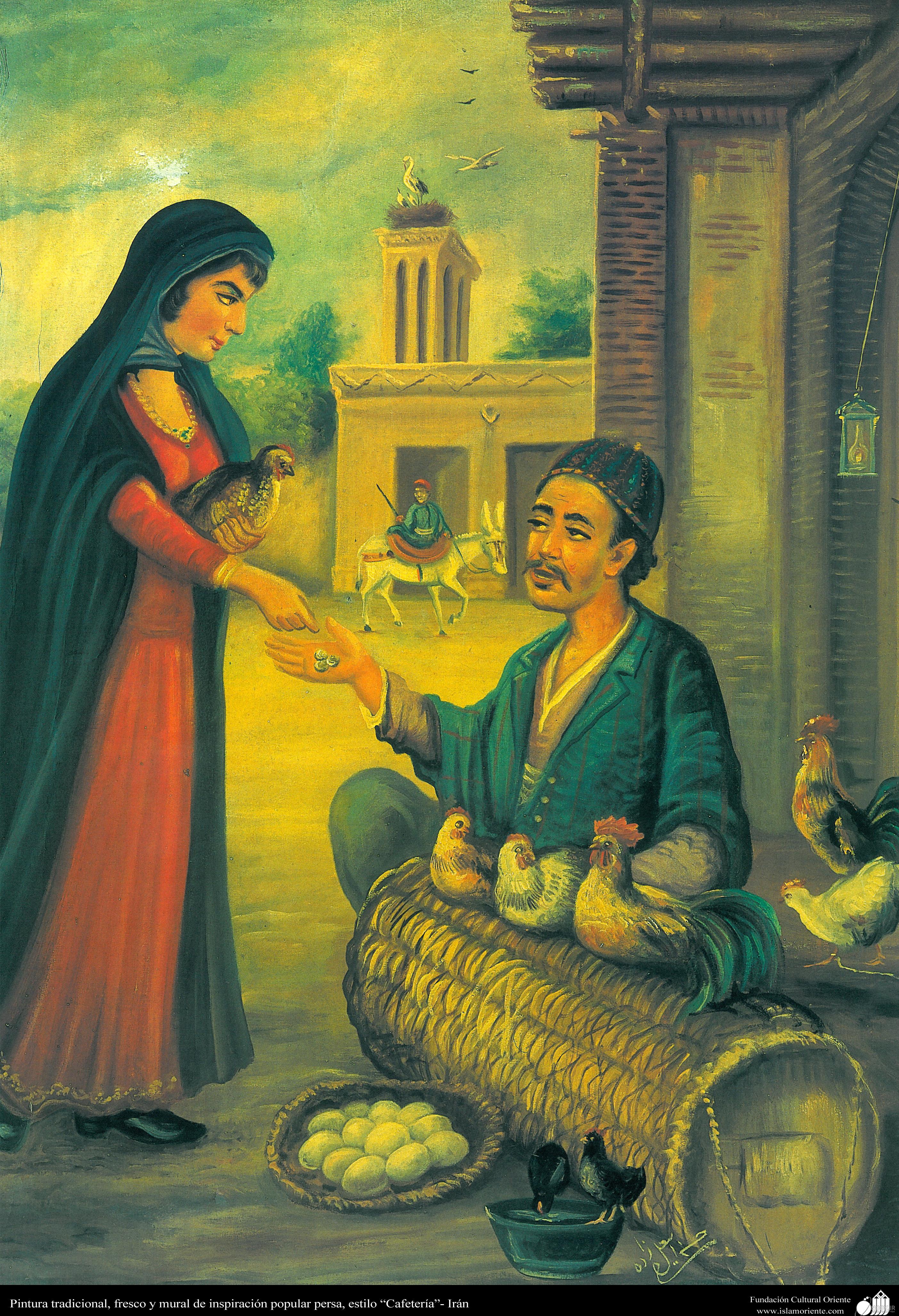 نقاشی سنتی روی دیوار