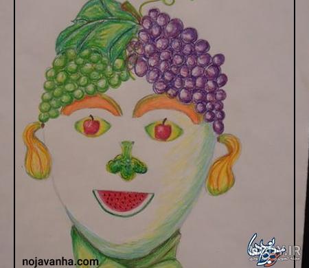 نقاشی غذای سالم ساده