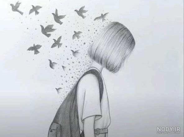 نقاشی غمگین تنهایی پسرانه نقاشی غمگین تنهایی پسرانه