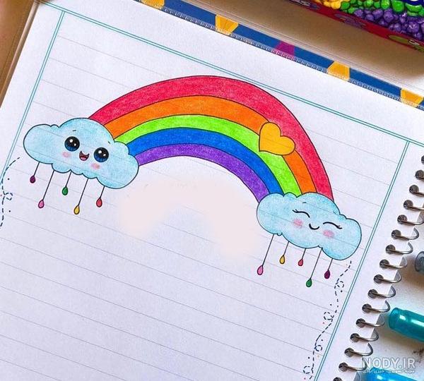 نقاشی فانتزی ساده در دفتر مشق