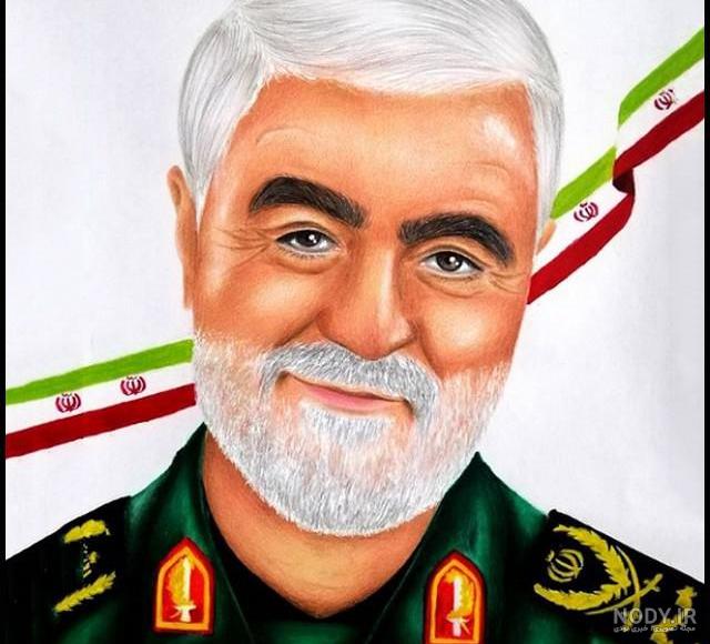 نقاشی چهره قاسم سلیمانی ❤️ [ بهترین تصاویر ]