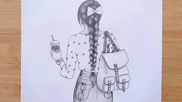 آموزش طراحی دختر روی تاب از پشت سر