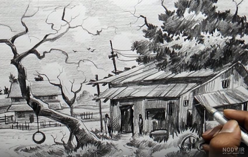 آموزش نقاشی سیاه قلم کودکانه