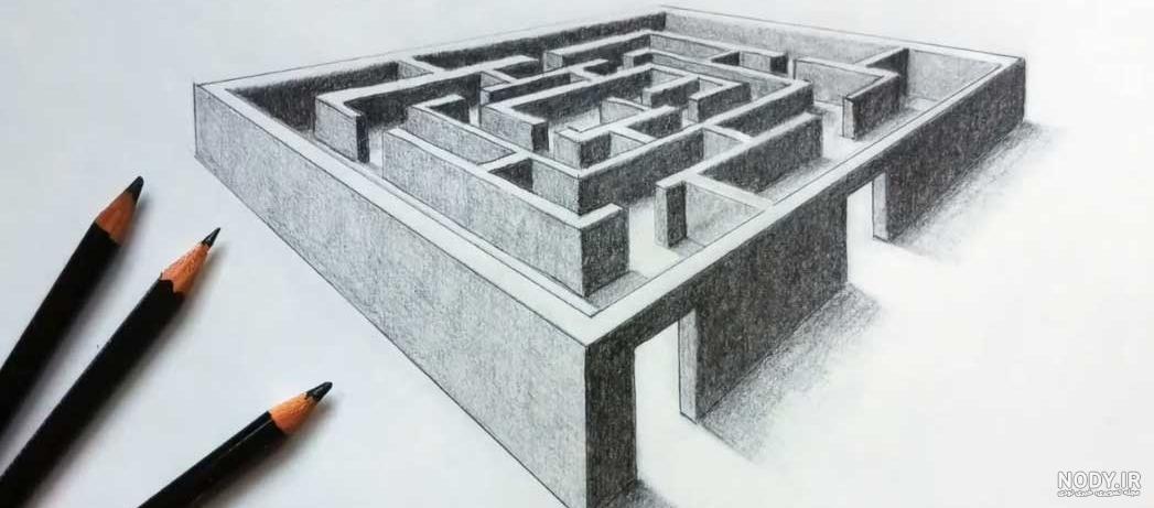 نقاشی سیاه قلم از خیابان