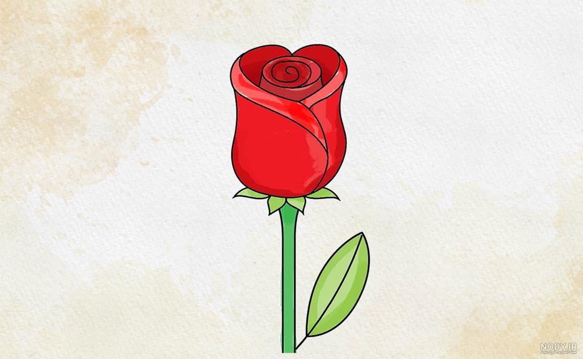 نقاشی گل غنچه ساده