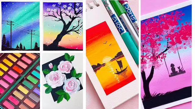 طرح نقاشی با آبرنگ ساده برای کودکان