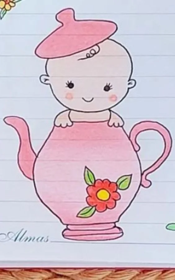 نقاشی دفتر مشق دخترانه ساده و آسان نقاشی دفتر مشق دخترانه ساده و آسان