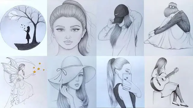 نقاشی سیاه قلم دخترانه آسان ساده نقاشی سیاه قلم دخترانه آسان ساده