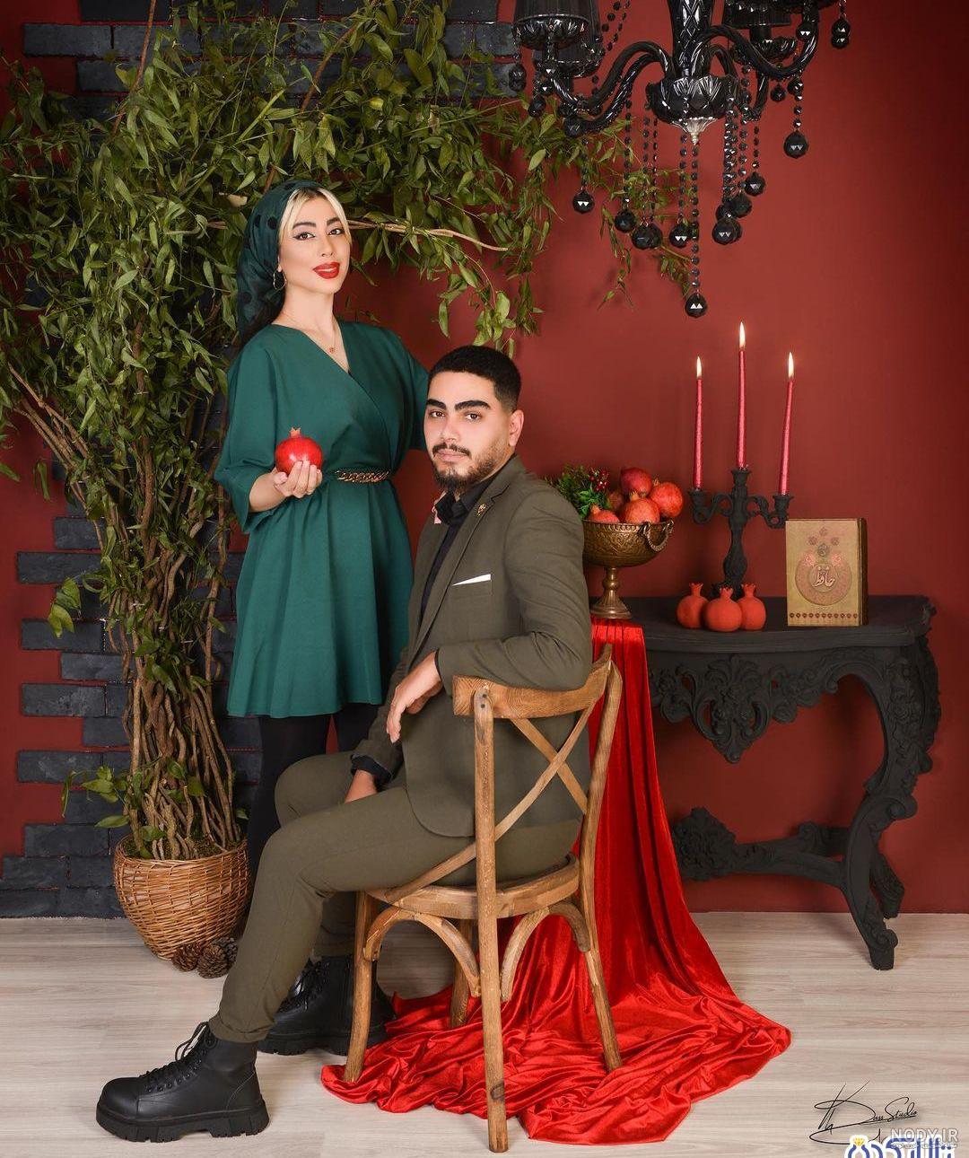 ژست عکس دونفره شب یلدا