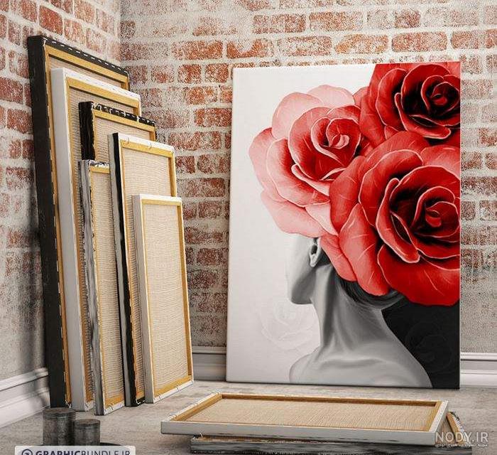 عکس نقاشی گل رز قرمز