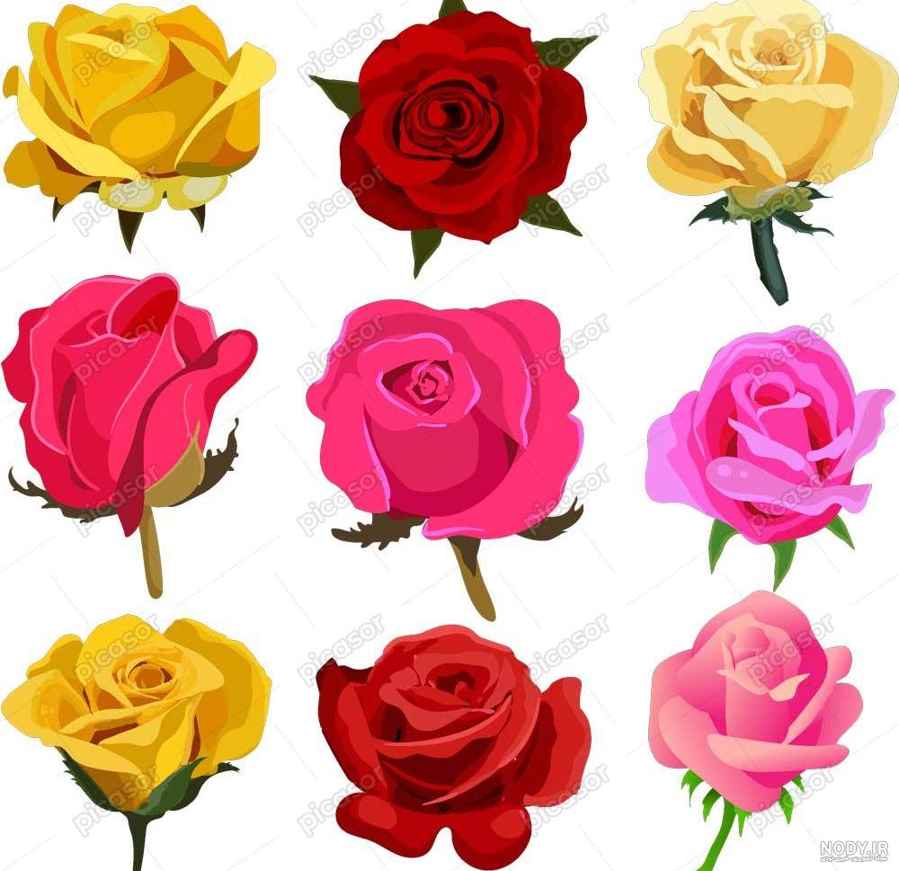 عکس نقاشی گل رز کودکانه