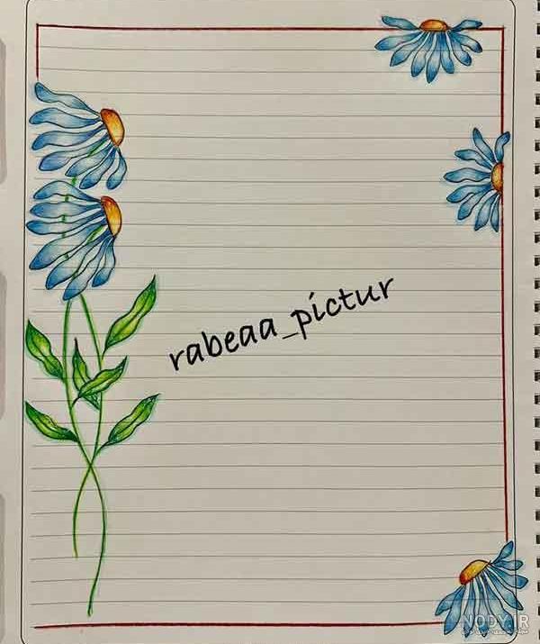 نقاشی گوشه دفتری گل نقاشی گوشه دفتری گل
