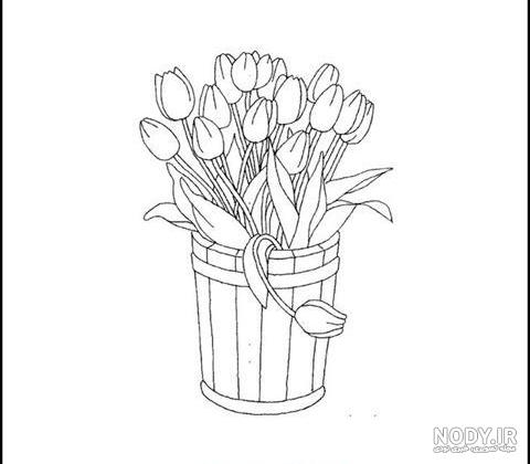 عکس نقاشی گل لاله آسان عکس نقاشی گل لاله آسان