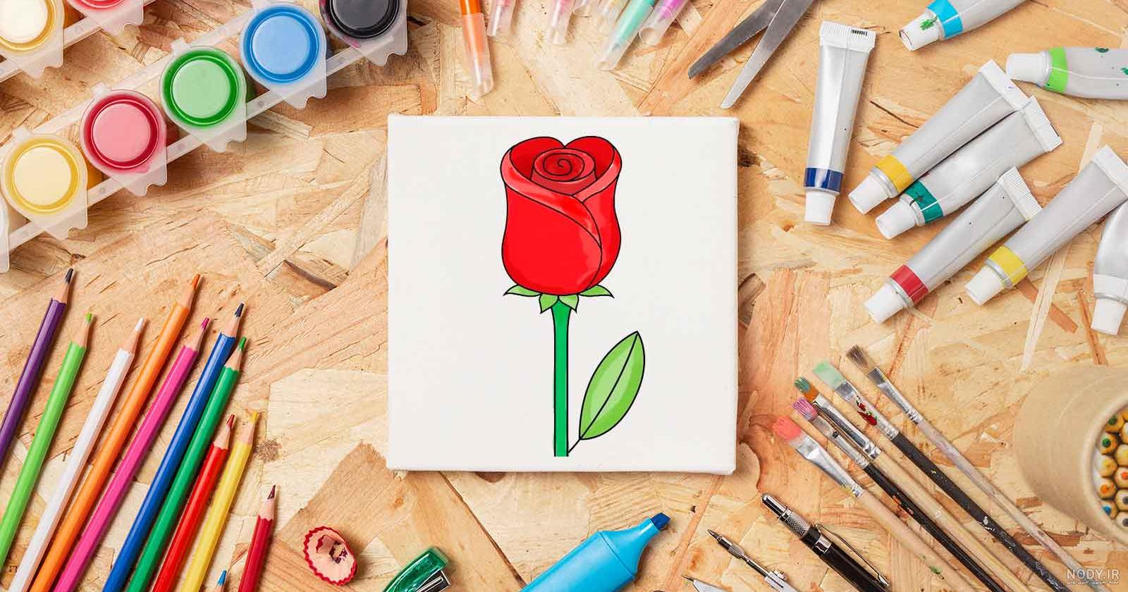 نقاشی بوته گل سرخ کودکانه نقاشی بوته گل سرخ کودکانه