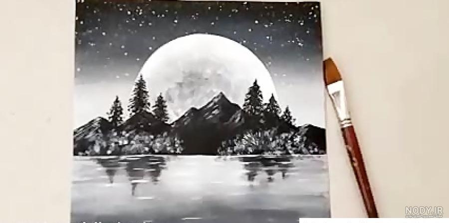نقاشی سیاه قلم ماه رمضان