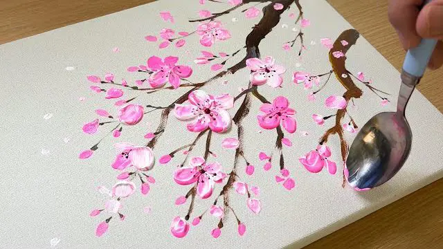 نقاشی گل شکوفه ساده