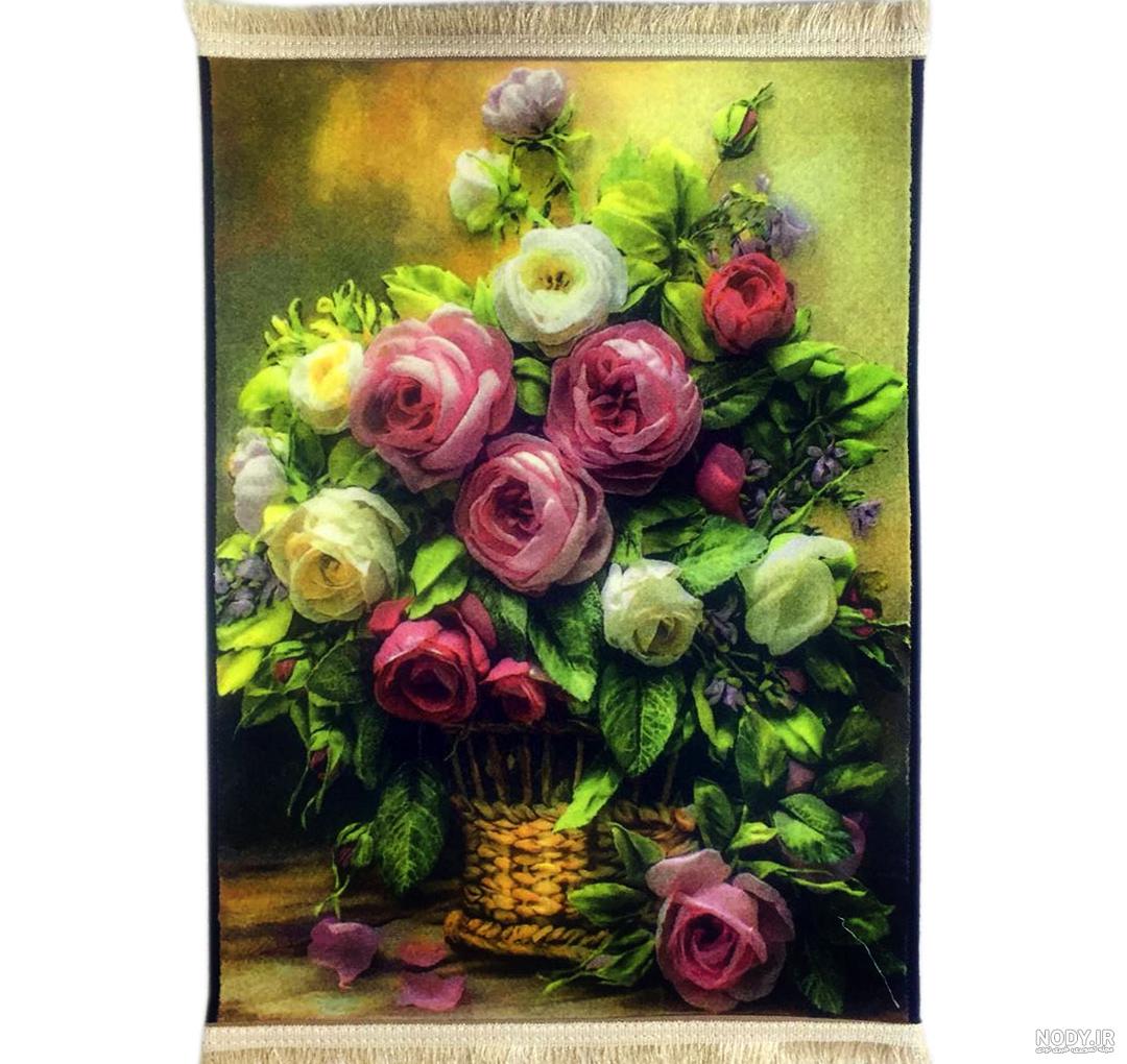 نقاشی گل های فرش