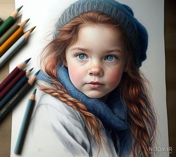 نقاشی با مداد رنگی یا سیاه قلم