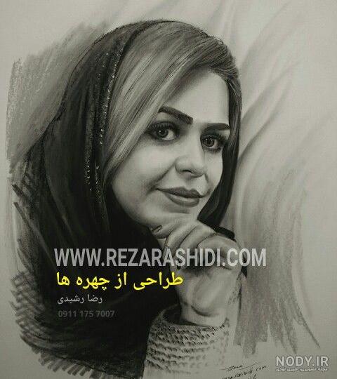 نقاشی سیاه قلم با مداد رنگی