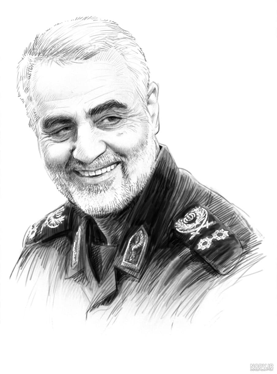 نقاشی سیاه قلم حاج قاسم سلیمانی ساده نقاشی سیاه قلم حاج قاسم سلیمانی ساده