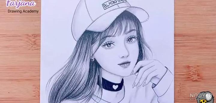آموزش نقاشی سیاه قلم دختر و ماسک آموزش نقاشی سیاه قلم دختر و ماسک