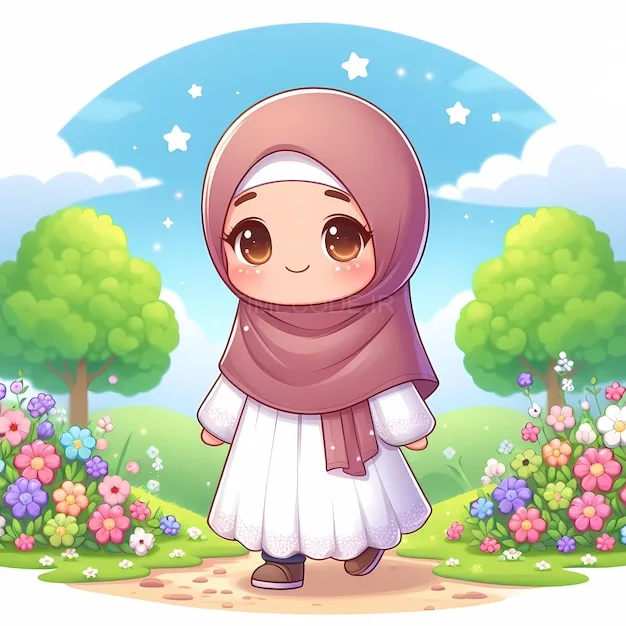 عکس دختر بچه با حجاب بدون زمینه و بک گراند و با فرمت PNG