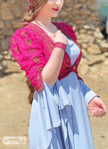عکس لباس کردی دخترانه صورتی