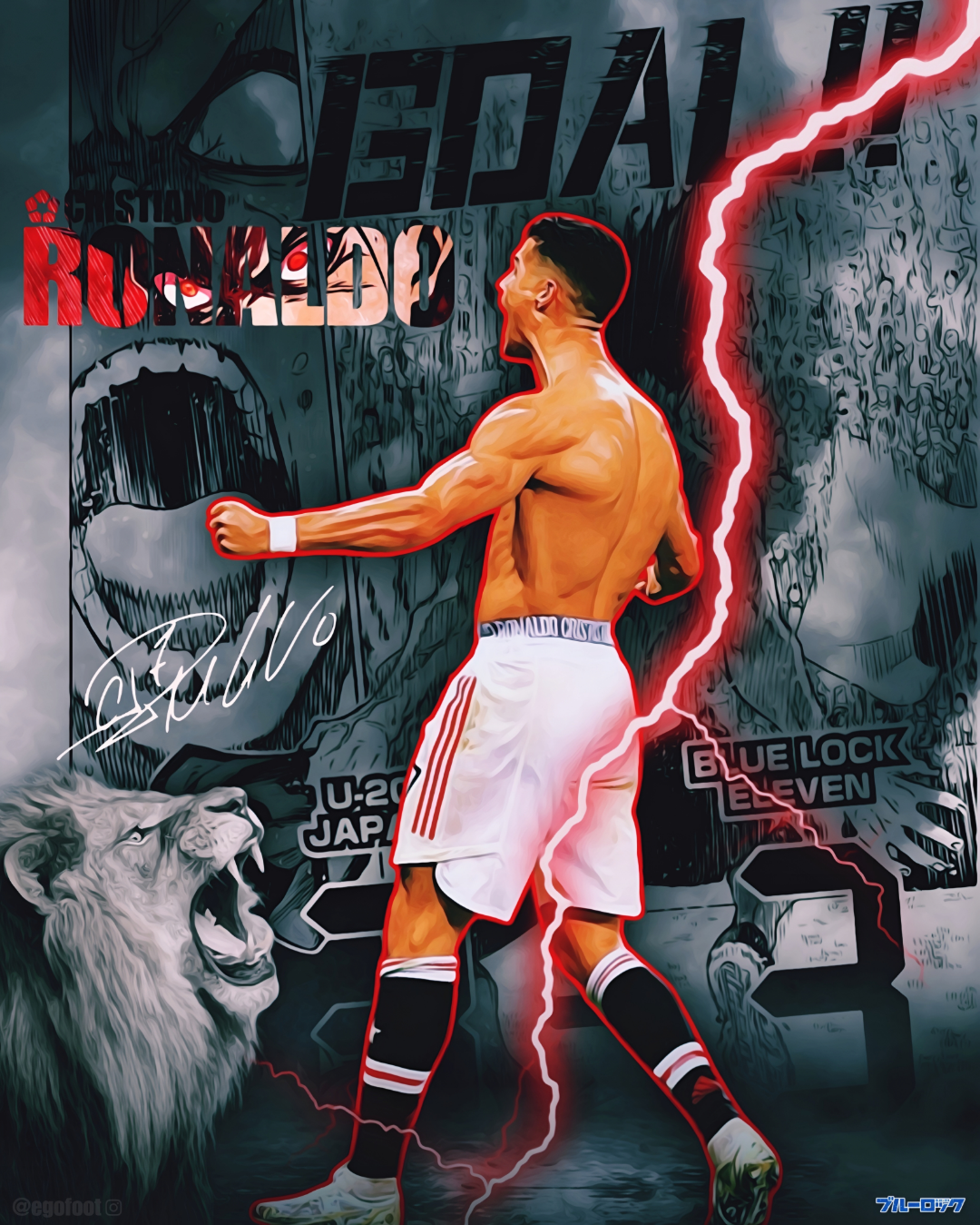 عکس رونالدو با شیر برای پروفایل