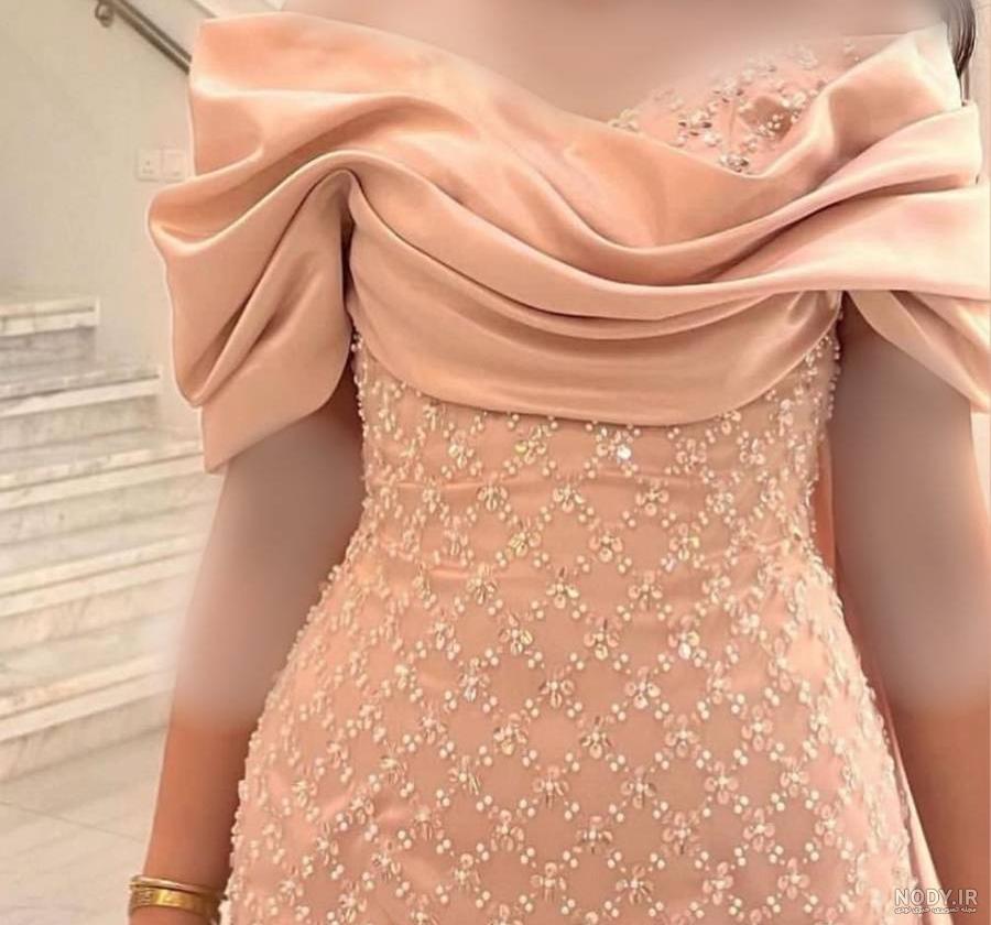 عکس لباس مجلسی بلند یقه دلبری