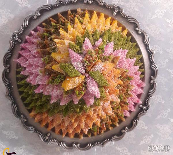 شیرینی مخلوط دو ردیفه - حاج خلیفه - خرید شیرینی یزدی - قطاب - باقلوا - نان  برنجی - سوهان