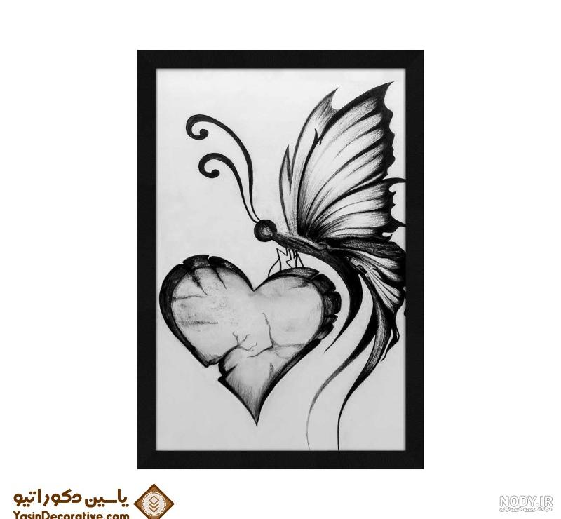 نقاشی سیاه قلم فانتزی ساده دخترانه