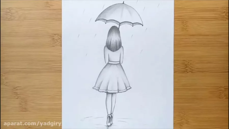 نقاشی سیاه قلم فانتزی ساده عاشقانه
