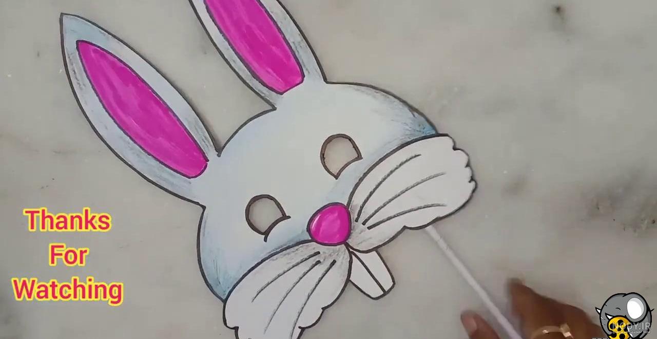 ساخت کاردستی بامزه خرگوش با کاغذ رنگی مخصوص بچه ها!