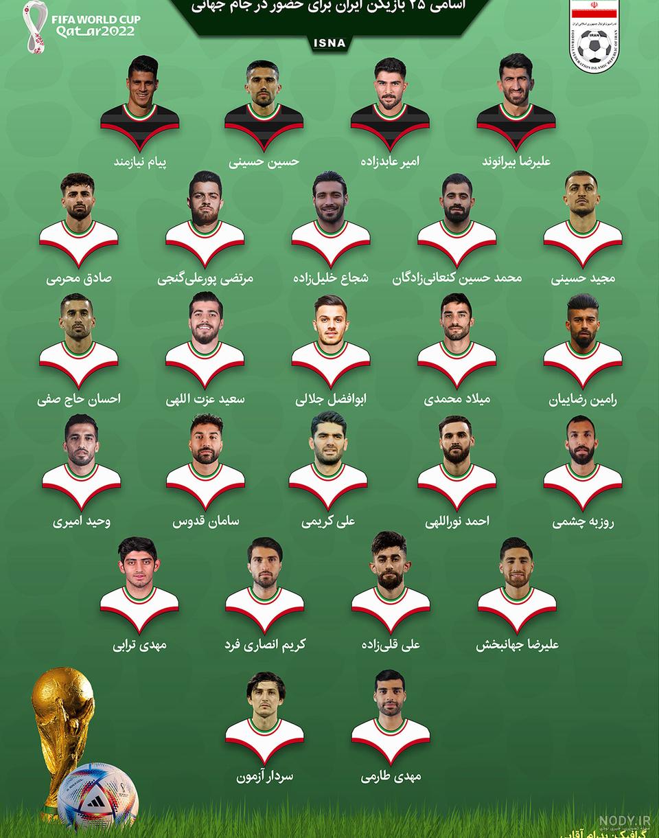 عکس بازیکنان تیم ملی ایران ۱۴۰۲
