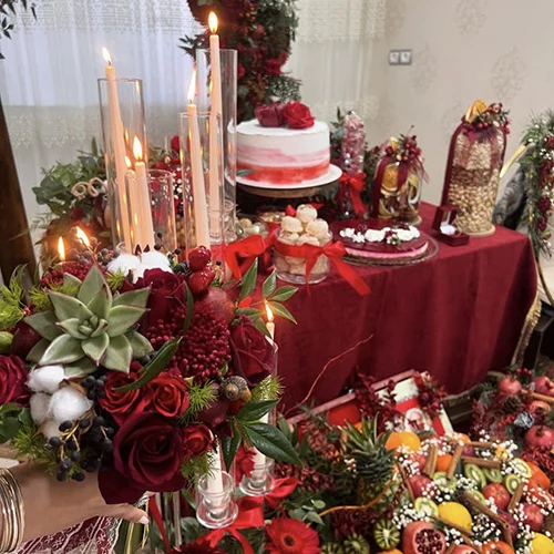 عکس تزیین وسایل شب یلدا برای عروس