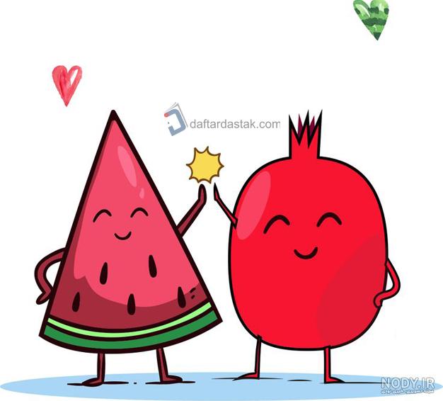 عکس نقاشی شب یلدا برای معلم انار