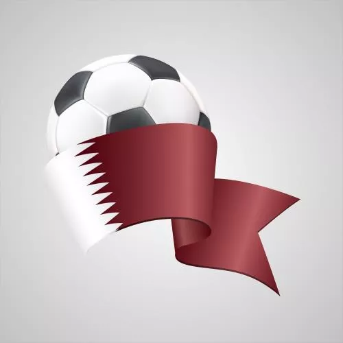 نقاشی جام جهانی 2022 فیفا از ضربه زدن یک بازیکن فوتبال به توپ فوتبال 21192  | رزتم