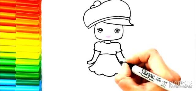 نقاشی دختر توت فرنگی ساده برای کودکان