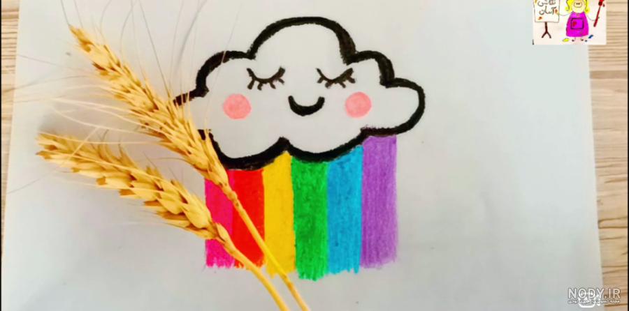نقاشی ساده با مداد رنگی برای کودکان