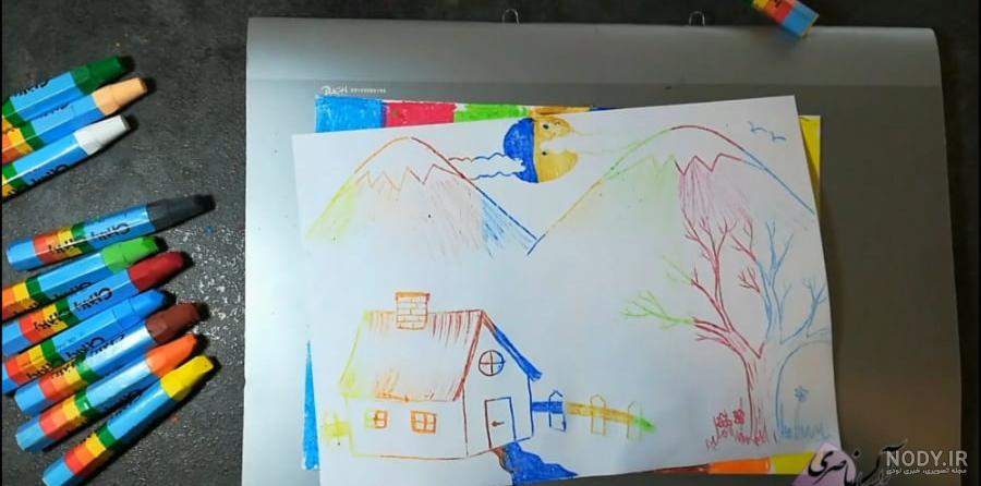 نقاشی ساده با مداد شمعی برای کودکان نقاشی ساده با مداد شمعی برای کودکان
